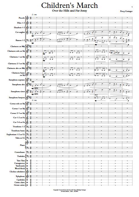 Childrens March - Over the hills and far away - Orchestre d'harmonie - GRAINGER P. A. - Partition