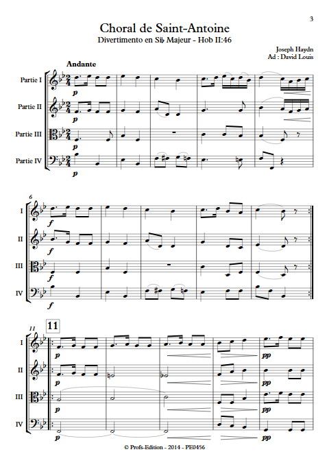 Choral de Saint-Antoine - Ensemble à Géométrie Variable - HAYDN J. - app.scorescoreTitle