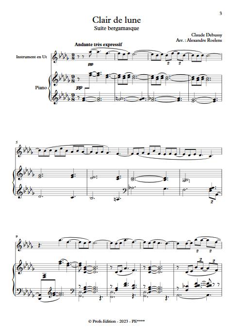Clair de Lune - Instrument & Piano - DEBUSSY C. - Partition