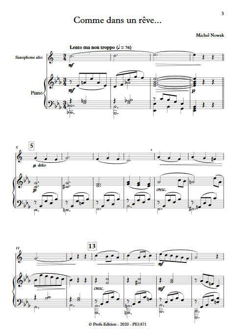 Comme dans un rêve - Saxophone Piano - NOWAK M. - app.scorescoreTitle