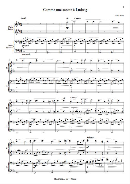 Comme une sonate à Ludwig - Piano 4 Mains - BUREL D. - app.scorescoreTitle