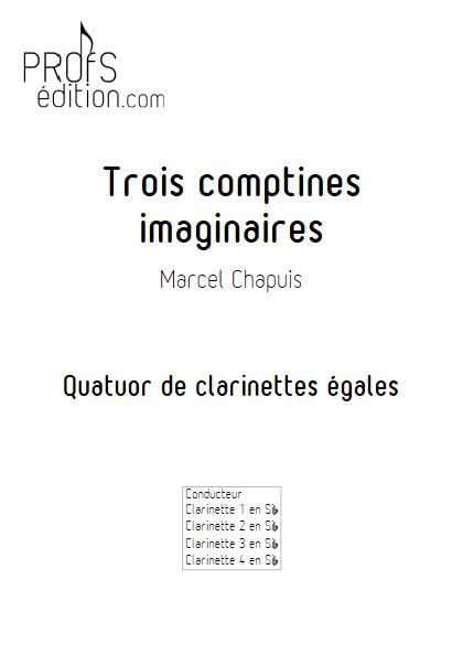 Trois comptines imaginaires - Quatuor de Clarinettes - CHAPUIS M. - page de garde