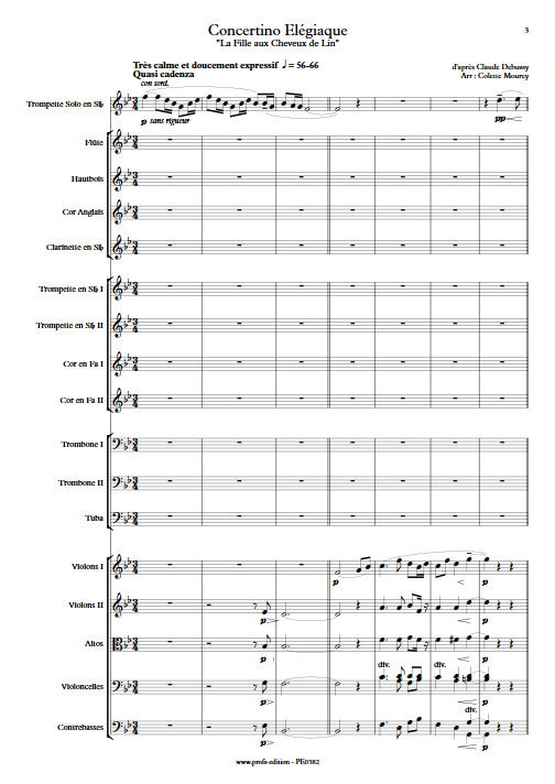 Concertino Elegiaque (La fille aux cheveux de lin) - Orchestre Symphonique - DEBUSSY C. - app.scorescoreTitle