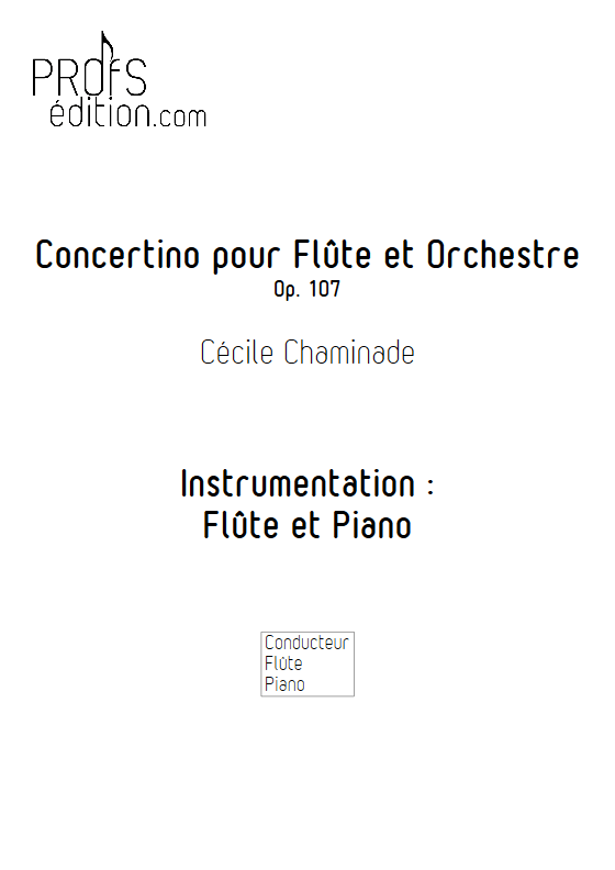 Concertino Op.107 - Flûte et Piano - CHAMINADE C. - page de garde