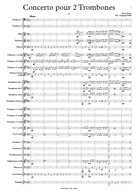 Concerto pour 2 Trombones - Trombones et Orchestre d'Harmonie - PIZON P. - Partition