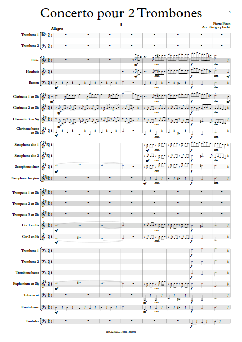 Concerto pour 2 Trombones - Trombones et Orchestre d'Harmonie - PIZON P. - app.scorescoreTitle