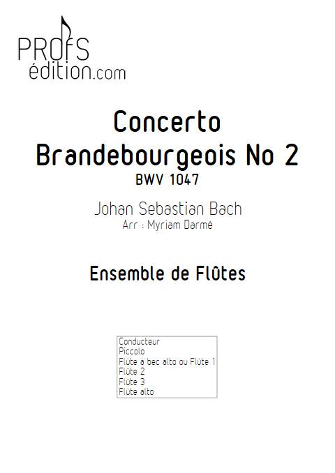 Concerto brandebourgeois n°2 - Ensemble de flûtes - BACH J. S. - page de garde