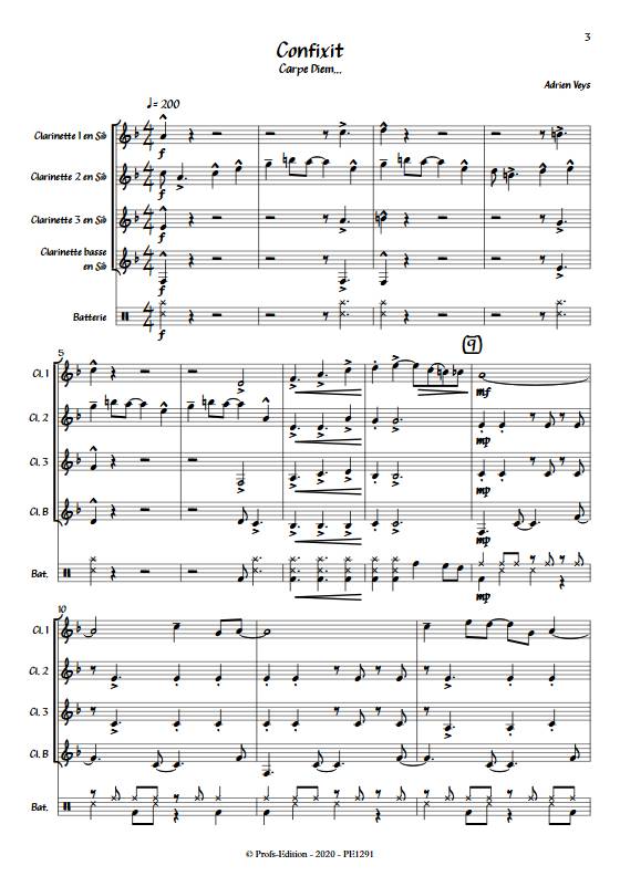 Confixit - Quatuor de Clarinettes - VEYS A. - Partition