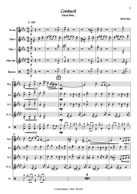 Confixit - Quatuor de Flûtes - VEYS A. - Partition