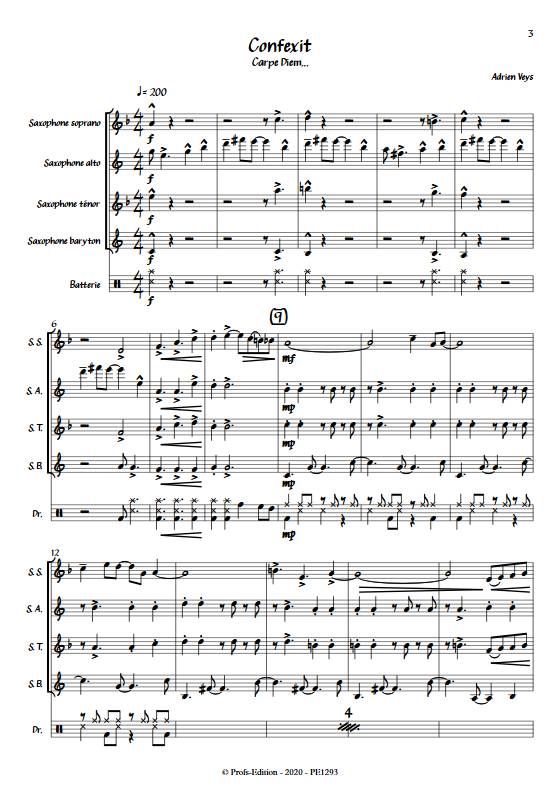 Confixit - Quatuor de Saxophones - VEYS A. - Partition