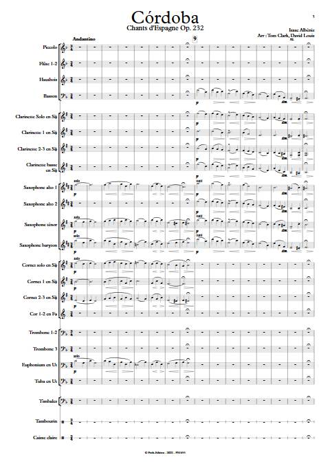 Cordoba - Orchestre d'Harmonie - ALBENIZ I. - Partition