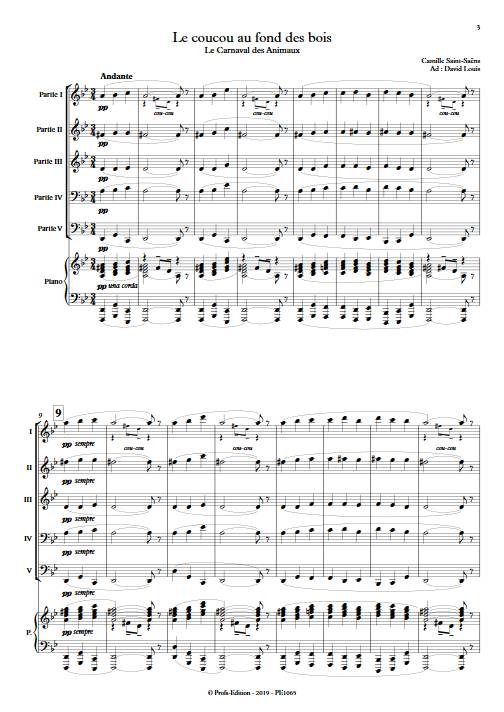 Coucou - Ensemble Variable - SAINT-SAENS C. - Partition