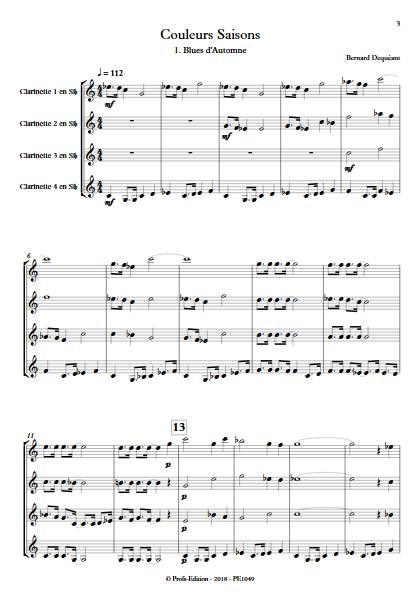 Couleurs Saisons - Quatuor de Clarinettes - DEQUEANT B. - app.scorescoreTitle