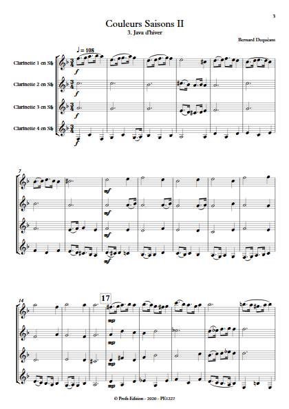 Couleurs Saisons II - Quatuor de Clarinettes - DEQUEANT B. - app.scorescoreTitle