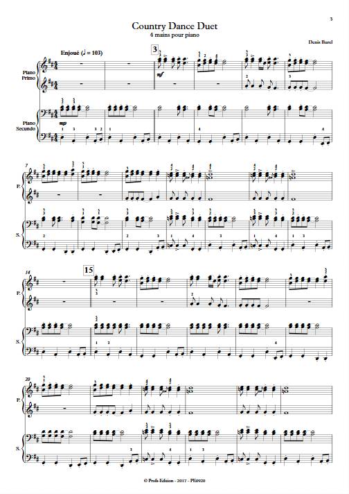 Country Dance Duet - Piano 4 mains - BUREL D. - app.scorescoreTitle