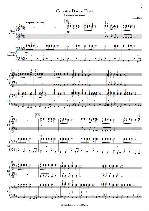 Country Dance Duet - Piano 4 mains - BUREL D. - Partition