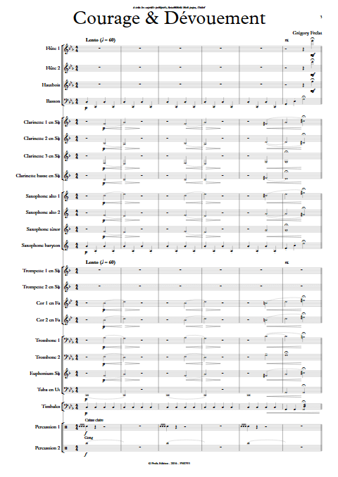 Courage et dévouement - Orchestre d'Harmonie - FRELAT G. - Partition