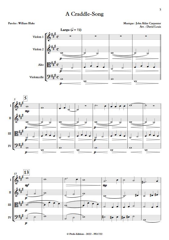 Craddle Song - Quatuor à cordes - CARPENTER J. A. - app.scorescoreTitle