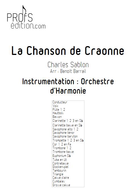 La Chanson de Craonne - Orchestre d'Harmonie - SABLON C. - page de garde