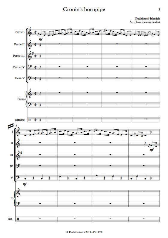 Cronin's hornpipe - Ensemble Variable - TRADITIONNEL IRLANDAIS - Partition