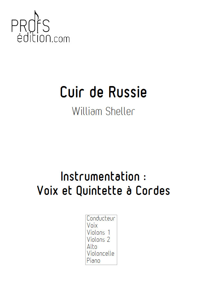 Cuir de Russie - Chant et Quintette à Cordes - SHELLER W. - page de garde