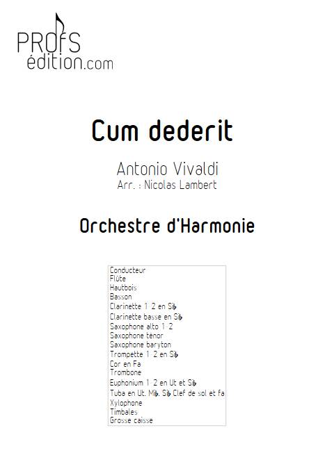 Cum dederit - Orchestre d'harmonie - VIVALDI A. - page de garde