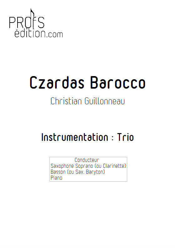 Czardas Barocco - Trio Saxophone Basson Piano - GUILLONNEAU C. - page de garde