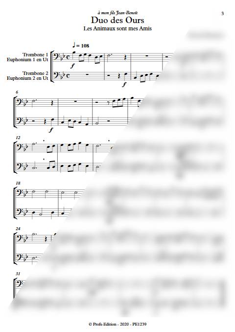 Duo des Ours - Duo de Trombones - DEQUEANT B. - Partition