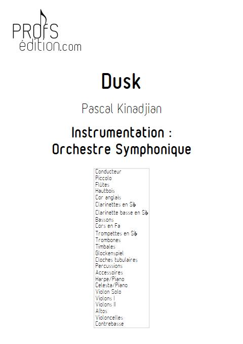 Dusk - Orchestre Symphonique - KINADJIAN P. - page de garde