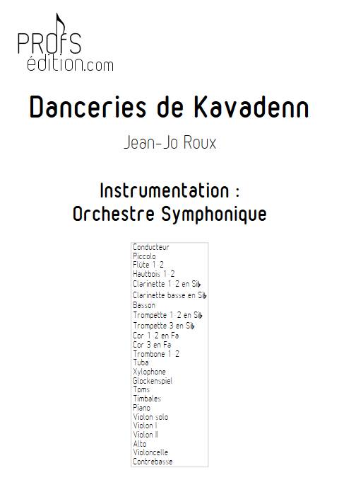 Danceries de Kavadenn - Orchestre symphonique - ROUX J.J. - page de garde