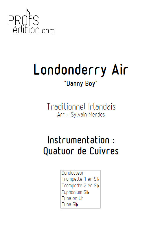 Danny Boy (Londonderry Air) - Quatuor Cuivres - TRADITIONNEL - page de garde