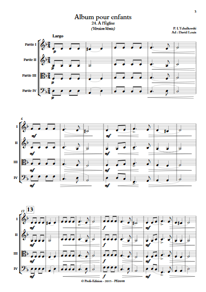 Album pour Enfants (Dans l'Eglise) - Ensemble Variable - TCHAIKOVSKY P. I. - app.scorescoreTitle