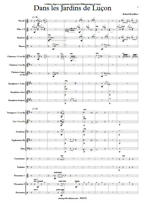 Dans les Jardins de Luçon - Orchestre d'Harmonie - BOUTILLIERS R. - Partition
