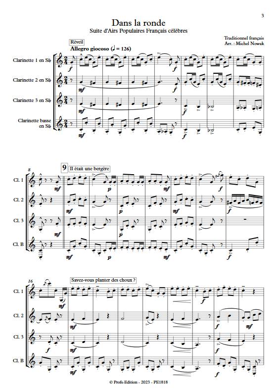 Dans la ronde - Quatuor de clarinettes - NOWAK M. - app.scorescoreTitle