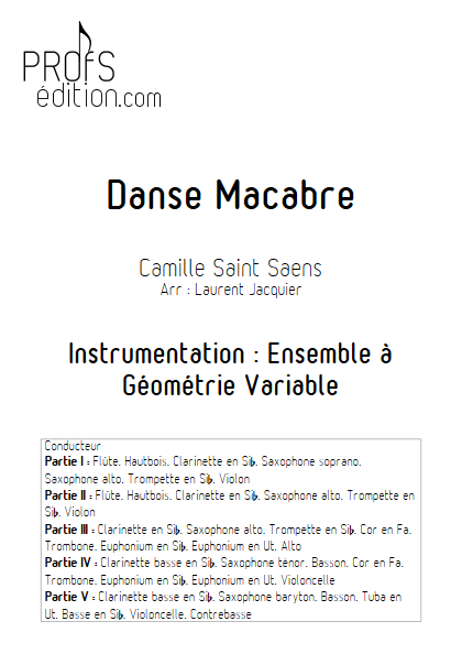 Danse Macabre - Ensemble à Géométrie Variable - SAINT-SAENS C. - page de garde