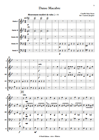 Danse Macabre - Ensemble à Géométrie Variable - SAINT-SAENS C. - Partition