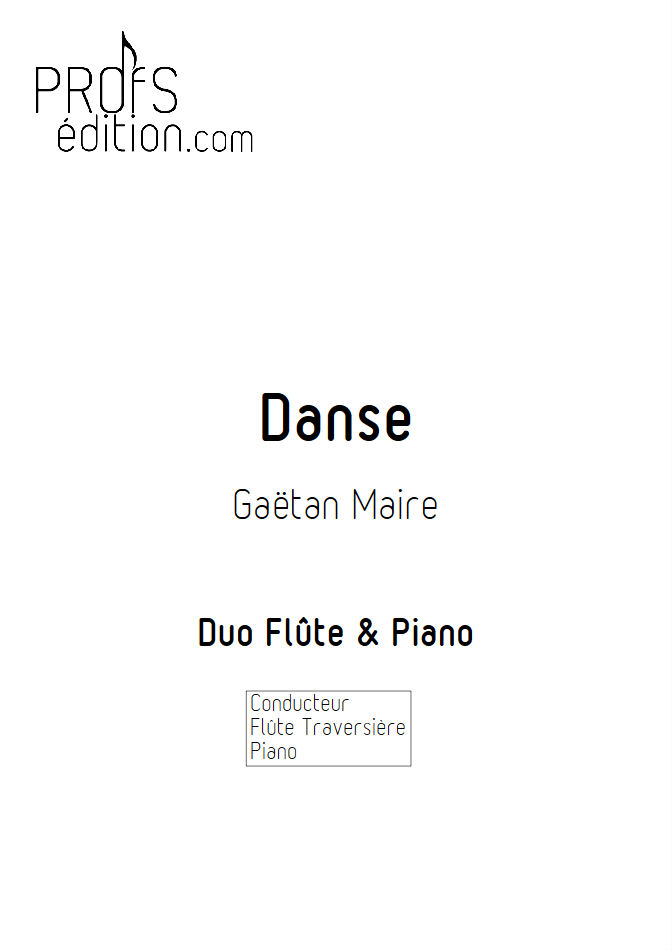 Danse - Duo Flûte & Piano - MAIRE G. - page de garde