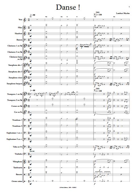 Danse - Orchestre d'harmonie - LAMBERT N. - Partition