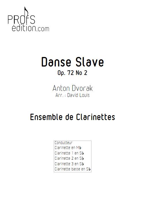 Danse Slave n°2 Op. 72 - Ensemble de Clarinettes - DVORAK A. - page de garde