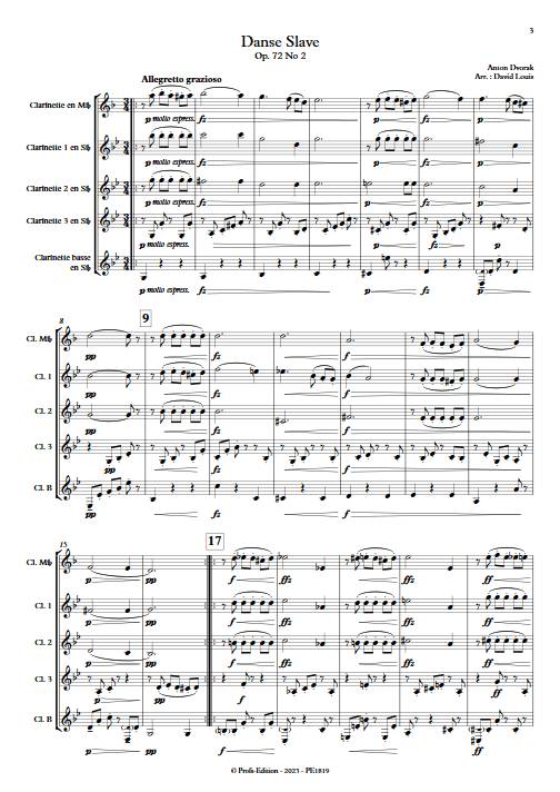 Danse Slave n°2 Op. 72 - Ensemble de Clarinettes - DVORAK A. - app.scorescoreTitle