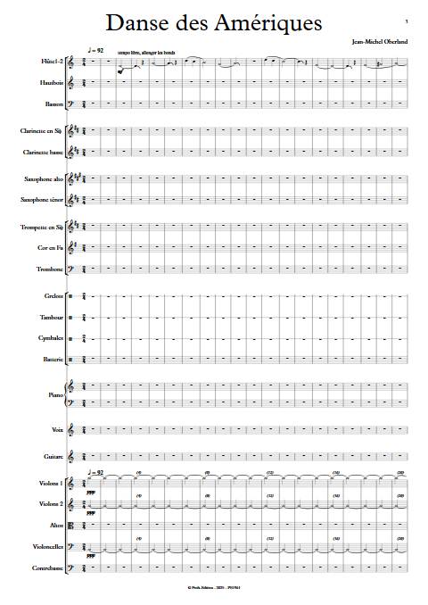 Danse des Amériques - Orchestre Symphonique - OBERLAND J-M. - Partition