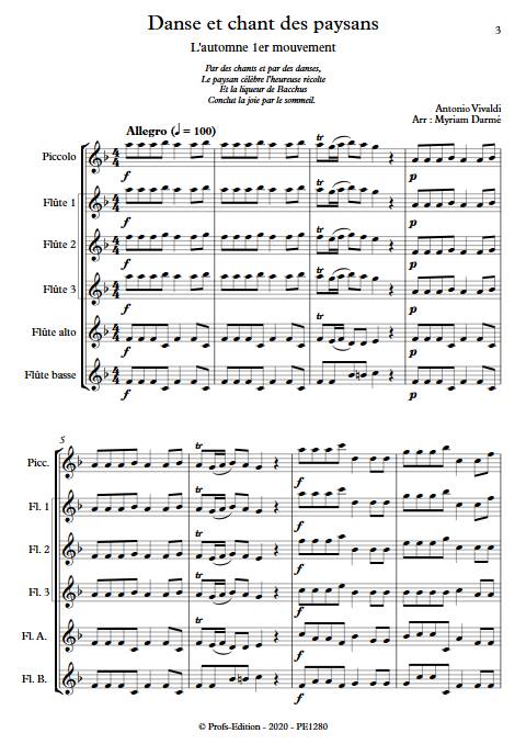 Automne 1er mvt - Ensemble de flûtes - VIVALDI A. - app.scorescoreTitle