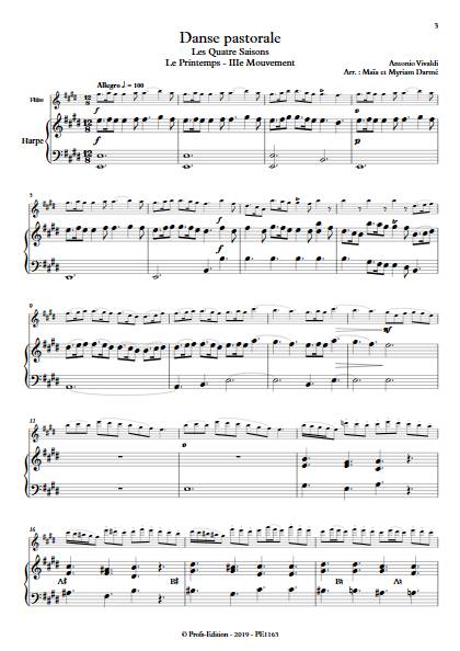 Danse pastorale - Flûte & Harpe - VIVALDI A. - Partition