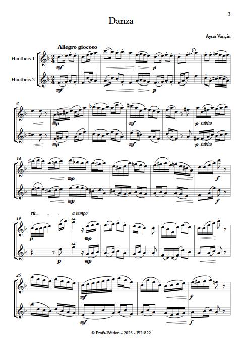 Danza - Duo de hautbois - VANCIN A. - Partition