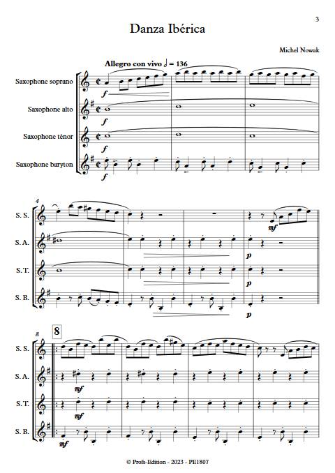 Danza Ibérica - Quatuor de Saxophones - NOWAK M. - Partition