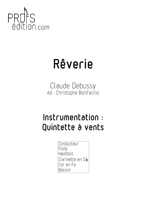 Rêverie - Quintette à Vents - DEBUSSY C. - page de garde