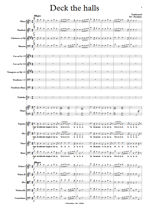 Deck the halls - Orchestre Symphonique & Chœur - TRADITIONNEL - app.scorescoreTitle