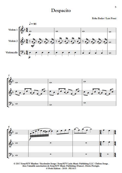 Despacito - Trio à cordes - FONSI L. - Partition