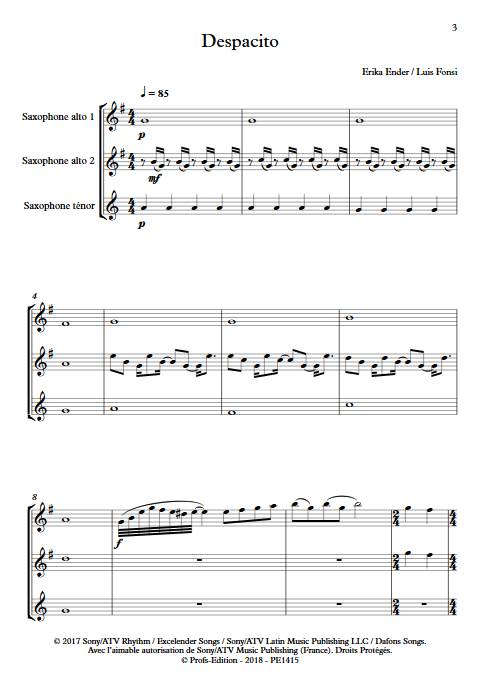 Despacito - Trio Saxophones - FONSI L. - app.scorescoreTitle