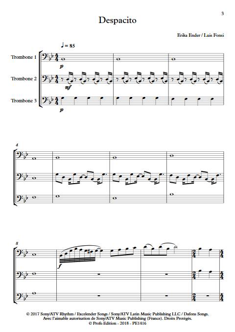 Despacito - Trio de Trombones - FONSI L. - Partition